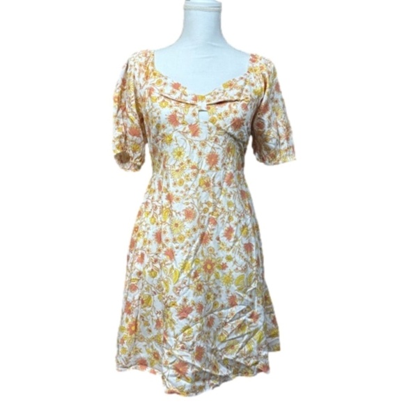 NWT Billabong Loving Life Puff Floral Mini Dress - Picture 4 of 9